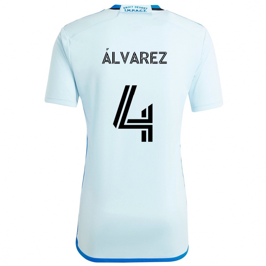 Kids Football Fernando Álvarez #4 Ice Blue Away Jersey 2024/25 T-Shirt Nz