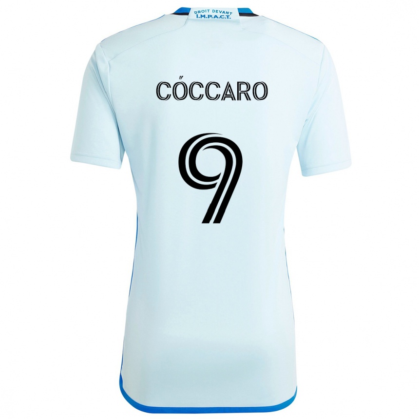 Kids Football Matías Cóccaro #9 Ice Blue Away Jersey 2024/25 T-Shirt Nz