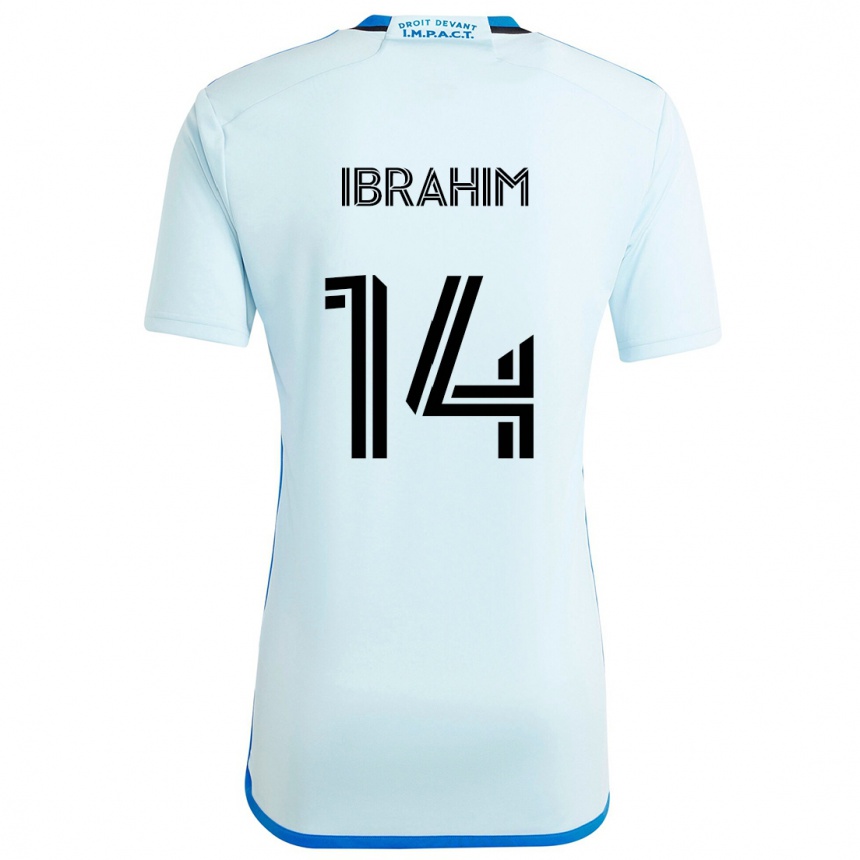 Kids Football Sunusi Ibrahim #14 Ice Blue Away Jersey 2024/25 T-Shirt Nz