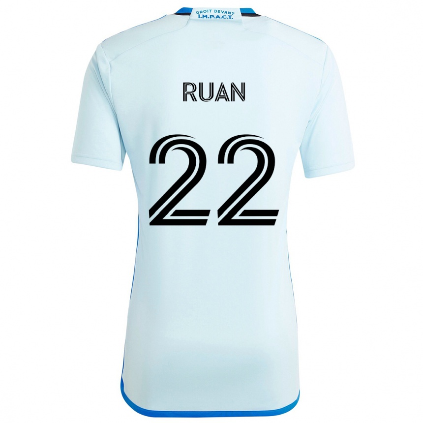 Kids Football Ruan #22 Ice Blue Away Jersey 2024/25 T-Shirt Nz