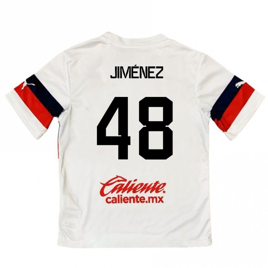 Kids Football Leonardo Jiménez #48 White Red Away Jersey 2024/25 T-Shirt Nz