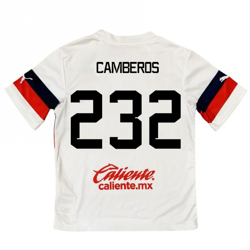 Kids Football Hugo Camberos #232 White Red Away Jersey 2024/25 T-Shirt Nz