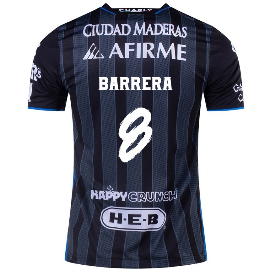 Kids Football Pablo Barrera #8 White Black Away Jersey 2024/25 T-Shirt Nz