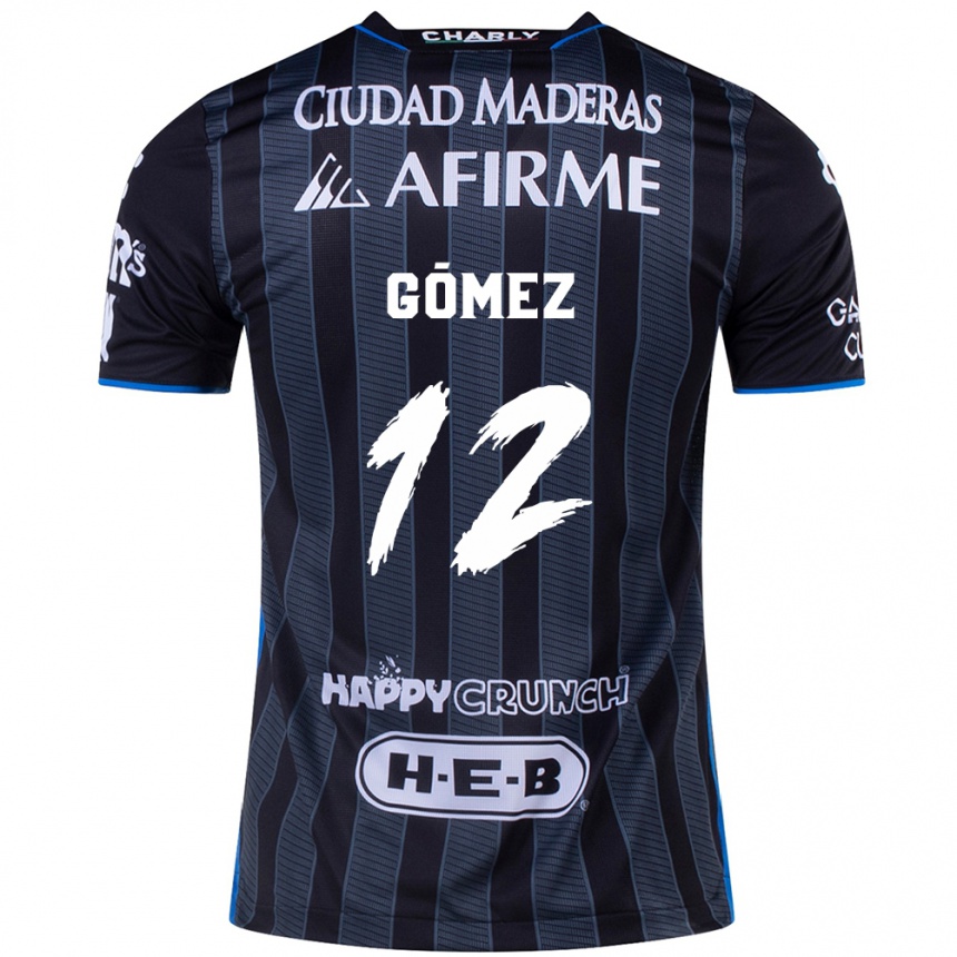 Kids Football Jaime Gómez #12 White Black Away Jersey 2024/25 T-Shirt Nz