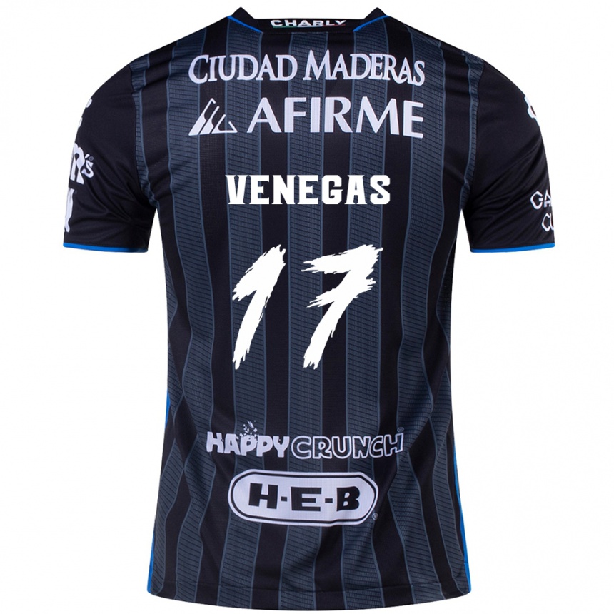 Kids Football Francisco Venegas #17 White Black Away Jersey 2024/25 T-Shirt Nz