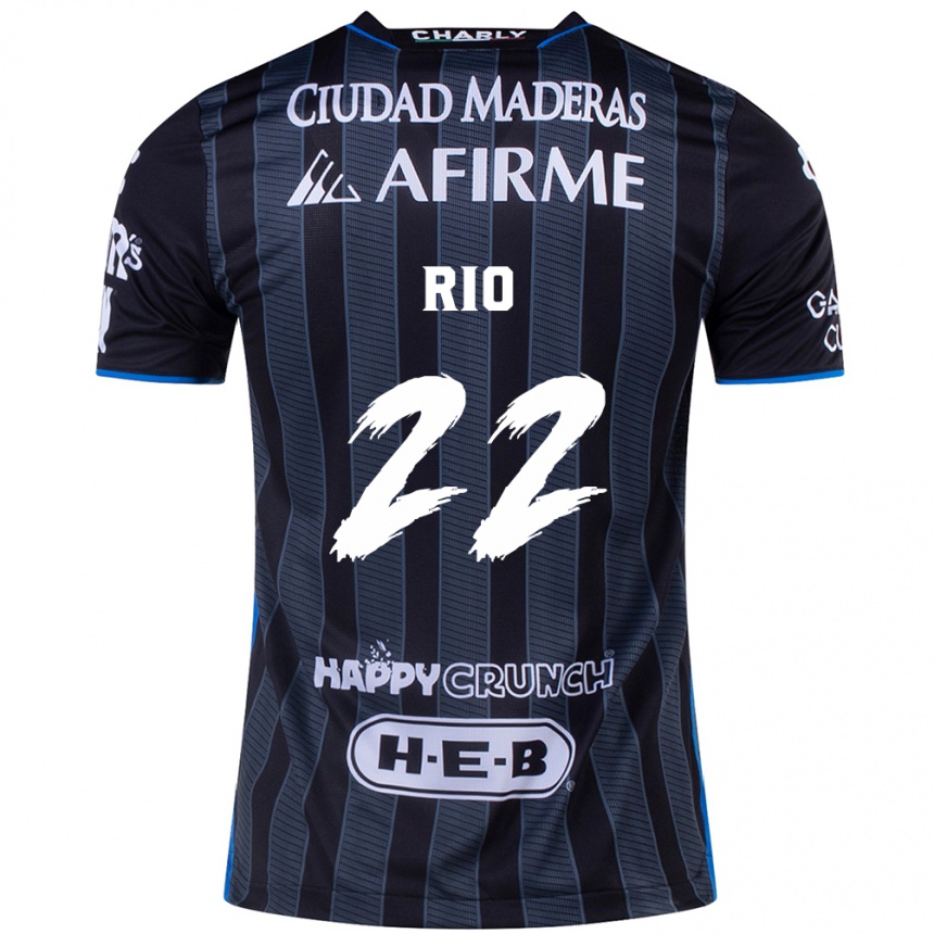 Kids Football Martín Rio #22 White Black Away Jersey 2024/25 T-Shirt Nz