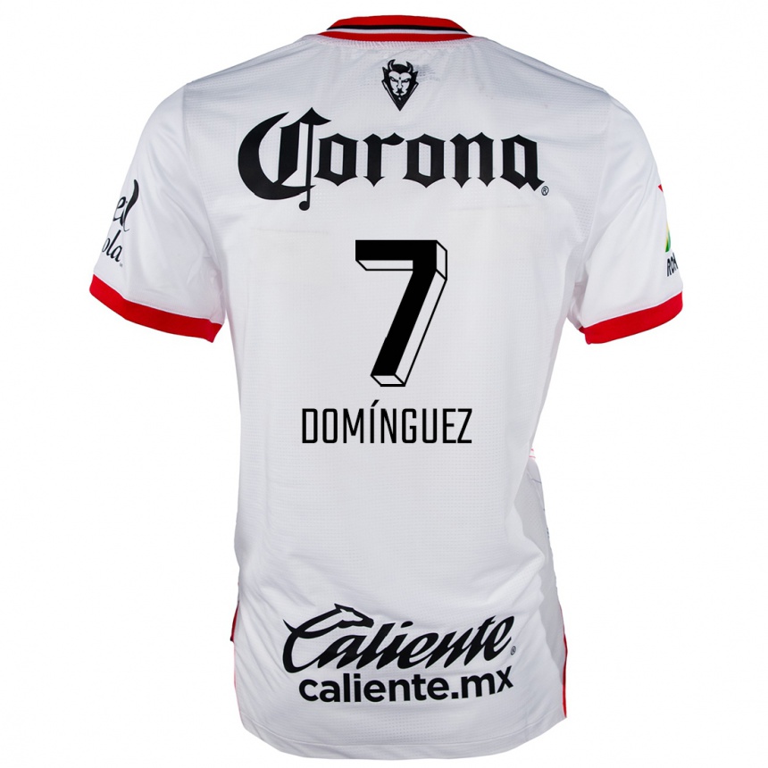 Kids Football Juan Domínguez #7 White Red Away Jersey 2024/25 T-Shirt Nz