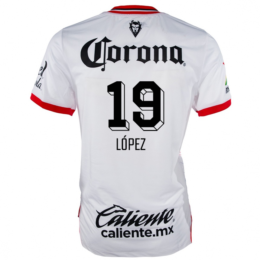 Kids Football Iván López #19 White Red Away Jersey 2024/25 T-Shirt Nz