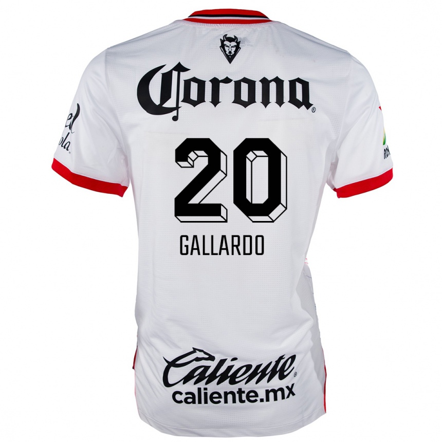 Kids Football Jesús Gallardo #20 White Red Away Jersey 2024/25 T-Shirt Nz