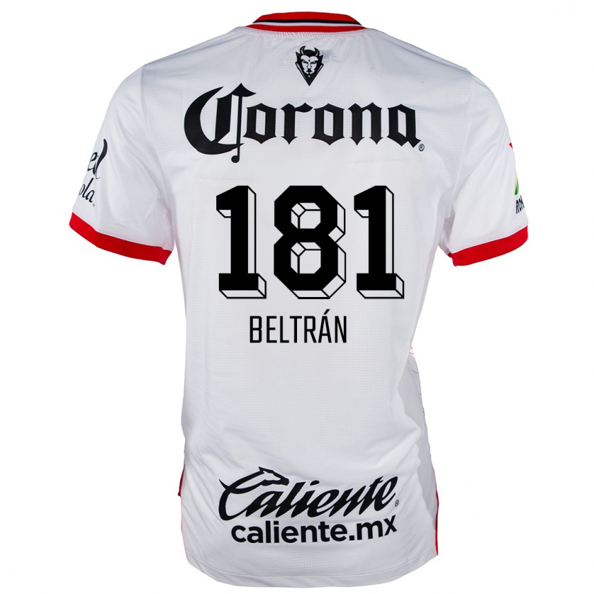 Kids Football Ronaldo Beltrán #181 White Red Away Jersey 2024/25 T-Shirt Nz