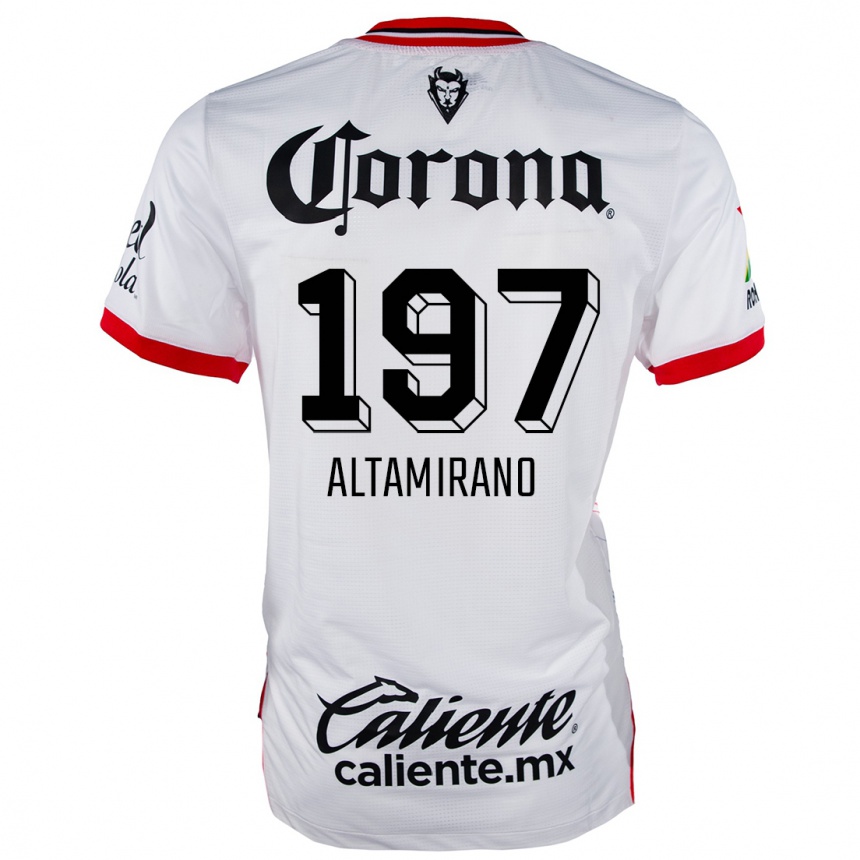 Kids Football Óscar Altamirano #197 White Red Away Jersey 2024/25 T-Shirt Nz