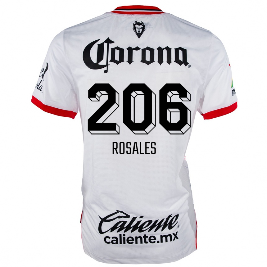 Kids Football Santiago Rosales #206 White Red Away Jersey 2024/25 T-Shirt Nz