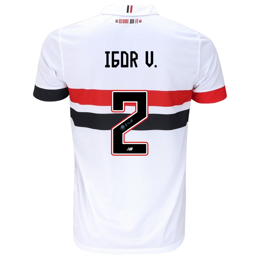 Men Football Igor Vinícius #2 White Red Black Home Jersey 2024/25 T-Shirt Nz