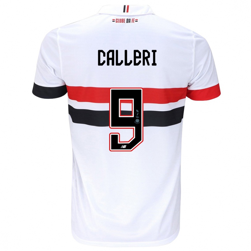 Men Football Jonathan Calleri #9 White Red Black Home Jersey 2024/25 T-Shirt Nz