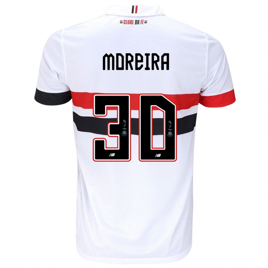 Men Football João Moreira #30 White Red Black Home Jersey 2024/25 T-Shirt Nz