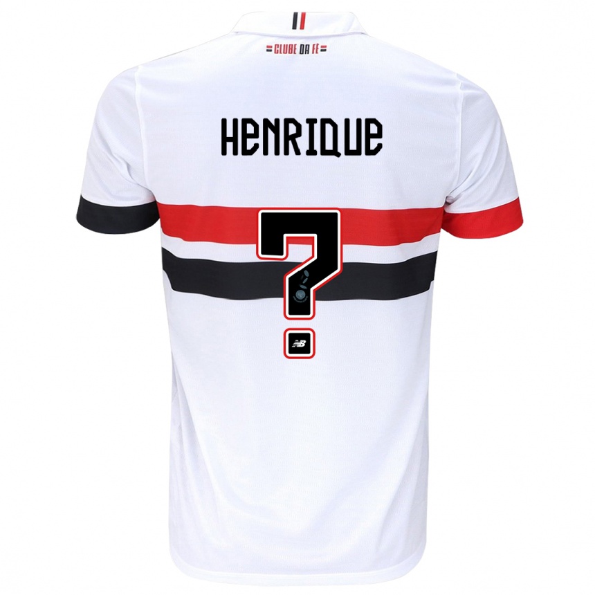 Men Football Luiz Henrique #0 White Red Black Home Jersey 2024/25 T-Shirt Nz