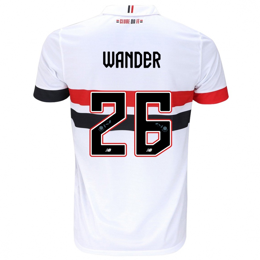 Men Football Talles Wander #26 White Red Black Home Jersey 2024/25 T-Shirt Nz