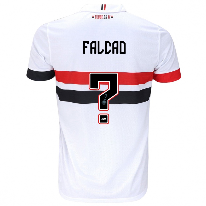 Men Football Gabriel Falcão #0 White Red Black Home Jersey 2024/25 T-Shirt Nz