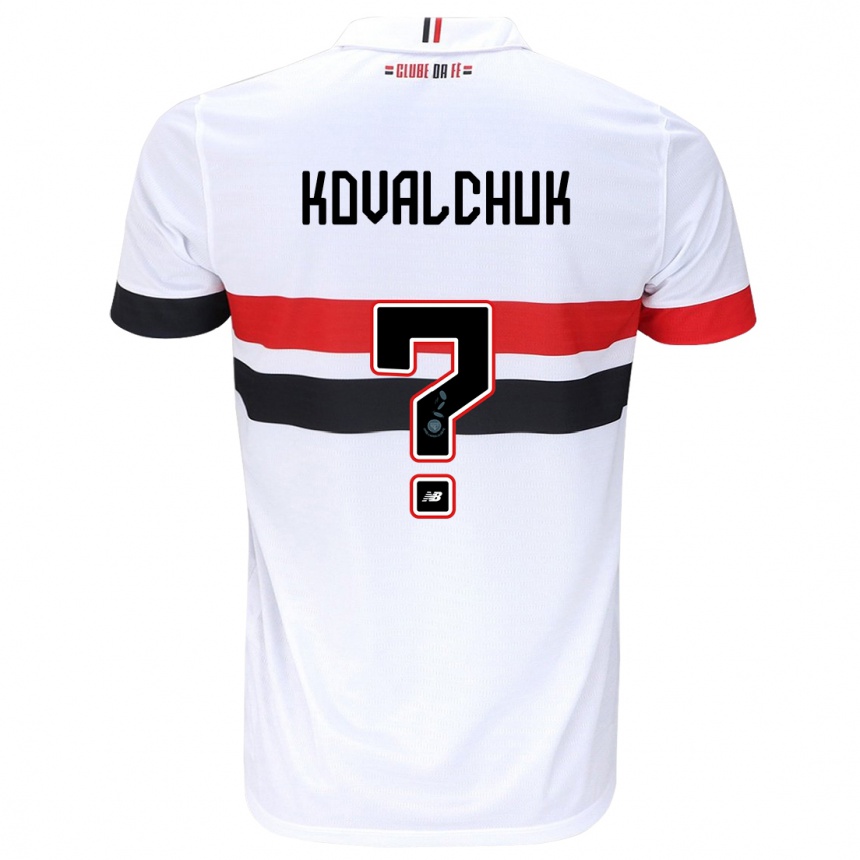 Men Football Filipp Kovalchuk #0 White Red Black Home Jersey 2024/25 T-Shirt Nz