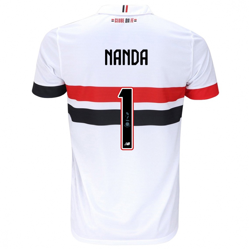 Men Football Nanda #1 White Red Black Home Jersey 2024/25 T-Shirt Nz