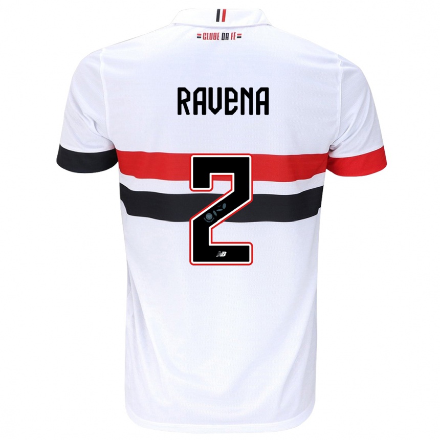 Men Football Ravena #2 White Red Black Home Jersey 2024/25 T-Shirt Nz