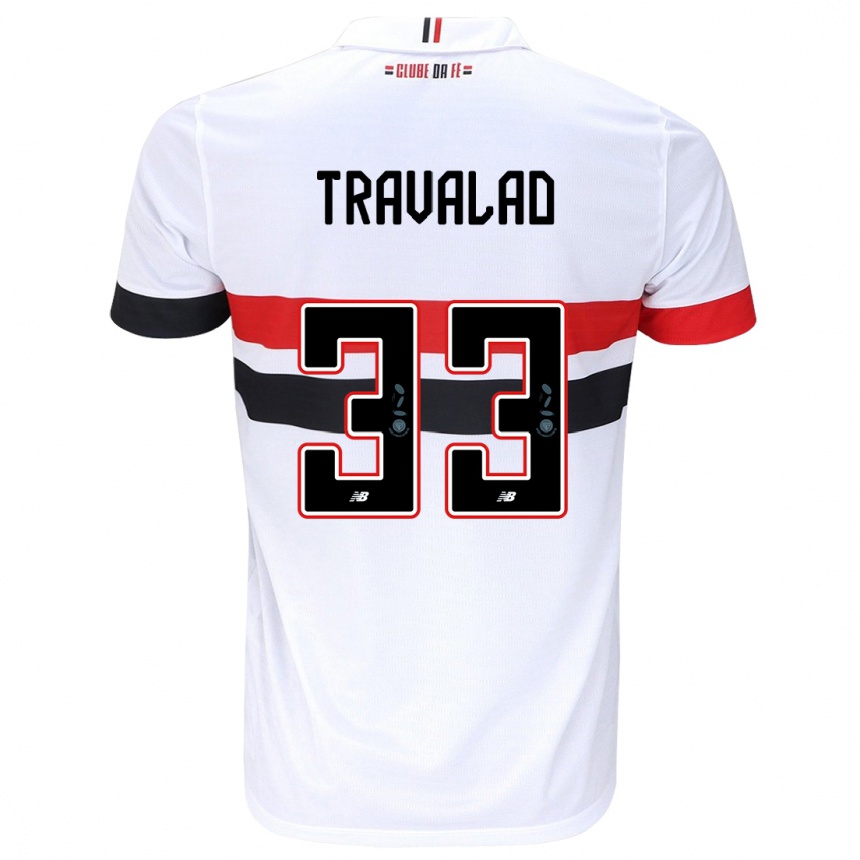 Men Football Rafa Travalão #33 White Red Black Home Jersey 2024/25 T-Shirt Nz