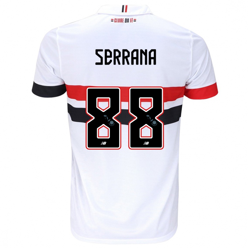 Men Football Serrana #88 White Red Black Home Jersey 2024/25 T-Shirt Nz