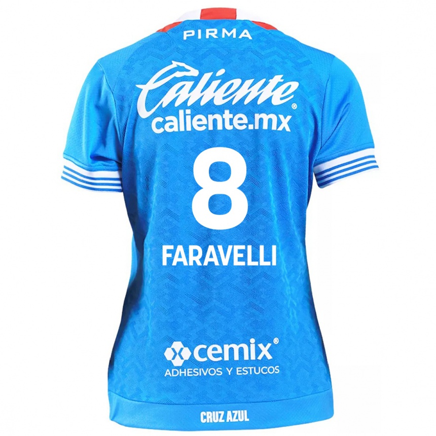 Men Football Lorenzo Faravelli #8 Sky Blue Home Jersey 2024/25 T-Shirt Nz