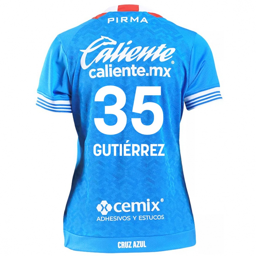 Men Football Luis Gutiérrez #35 Sky Blue Home Jersey 2024/25 T-Shirt Nz