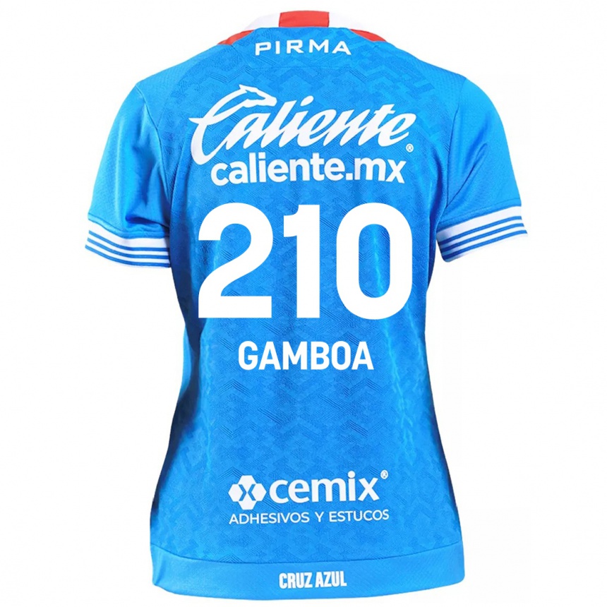 Men Football Bryan Gamboa #210 Sky Blue Home Jersey 2024/25 T-Shirt Nz