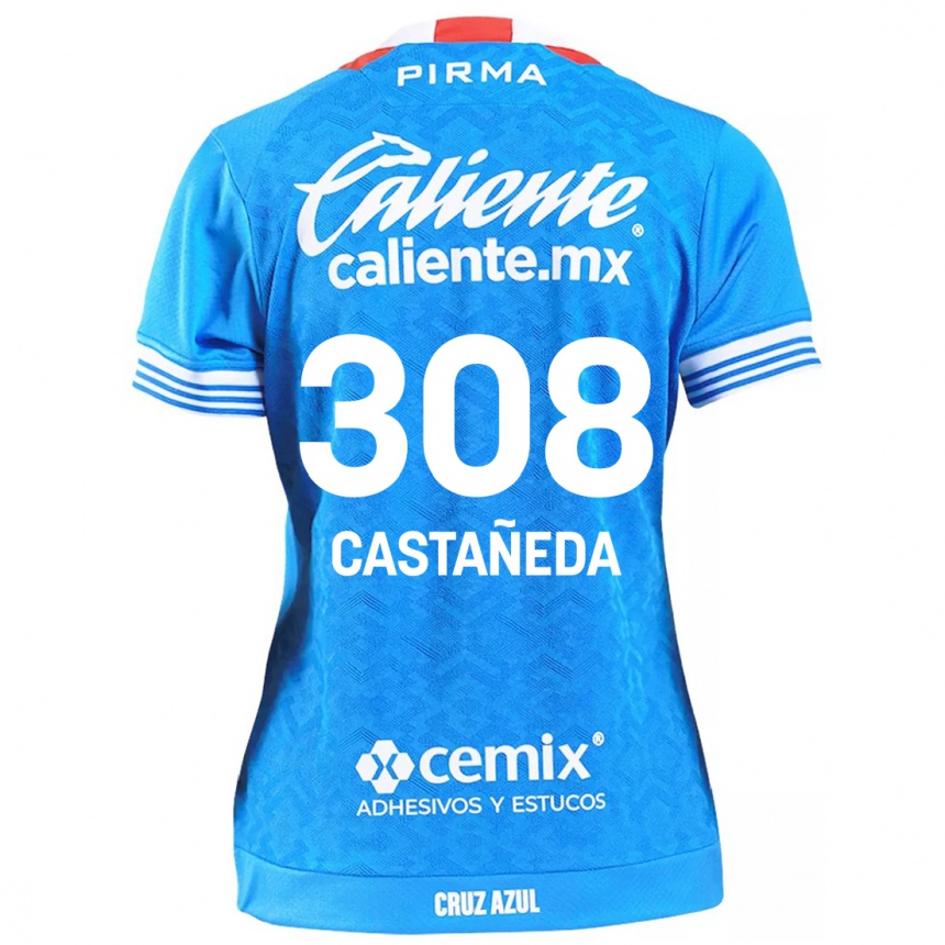 Men Football Emiliano Castañeda #308 Sky Blue Home Jersey 2024/25 T-Shirt Nz