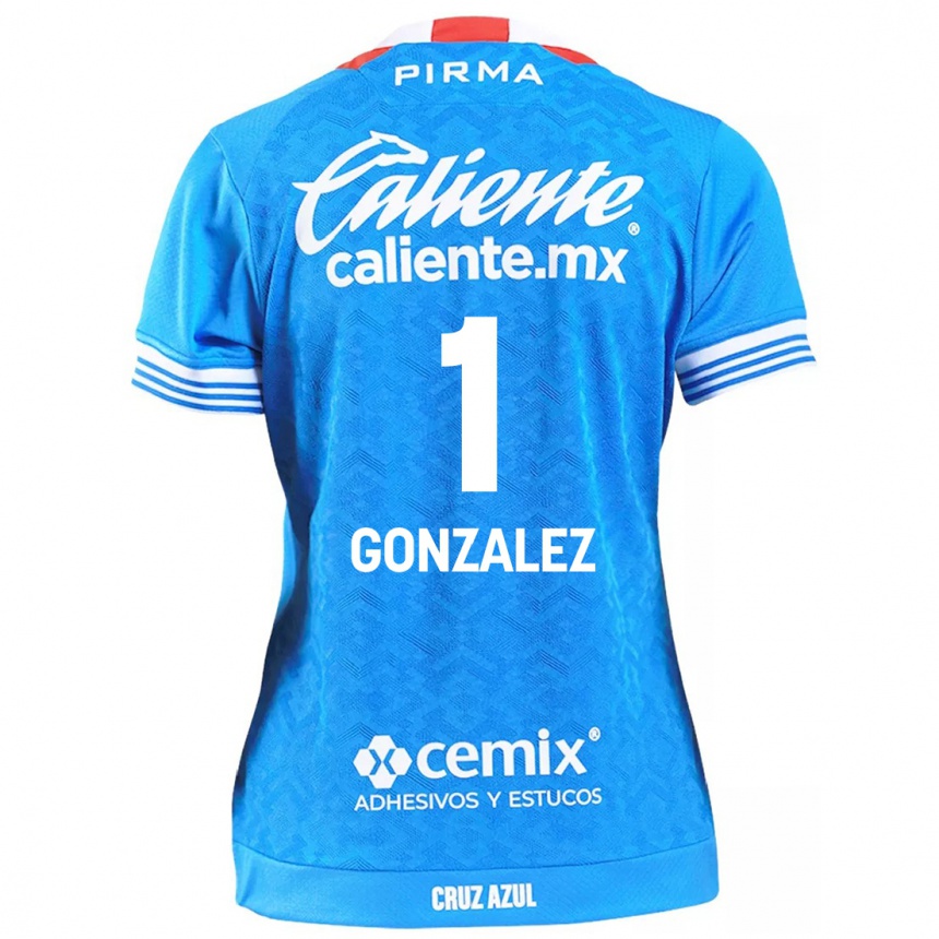 Men Football Itzayana Gonzalez #1 Sky Blue Home Jersey 2024/25 T-Shirt Nz