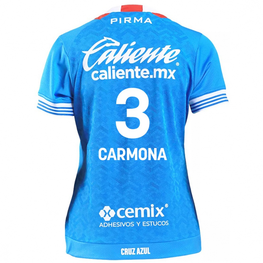 Men Football Edith Carmona #3 Sky Blue Home Jersey 2024/25 T-Shirt Nz