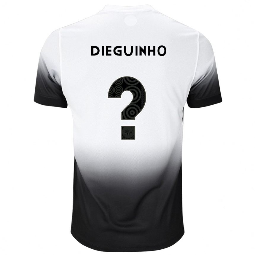 Men Football Dieguinho #0 White Black Home Jersey 2024/25 T-Shirt Nz