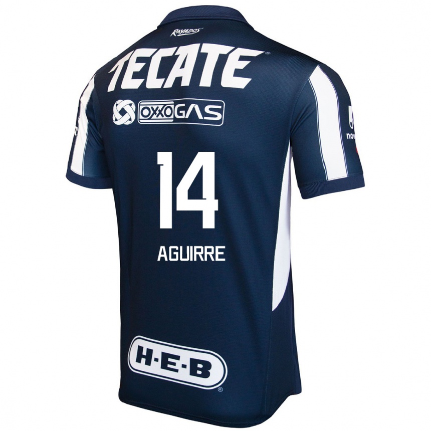 Men Football Erick Aguirre #14 Blue Red White Home Jersey 2024/25 T-Shirt Nz