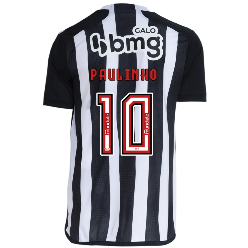 Men Football Paulinho #10 White Black Home Jersey 2024/25 T-Shirt Nz