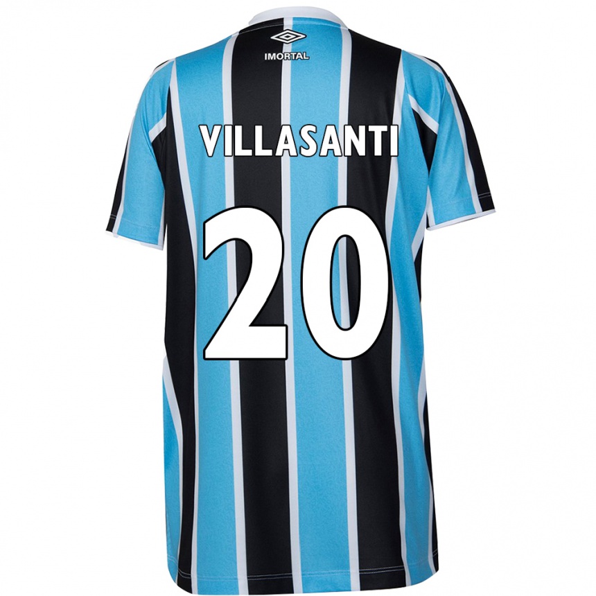 Men Football Mathías Villasanti #20 Blue Black White Home Jersey 2024/25 T-Shirt Nz