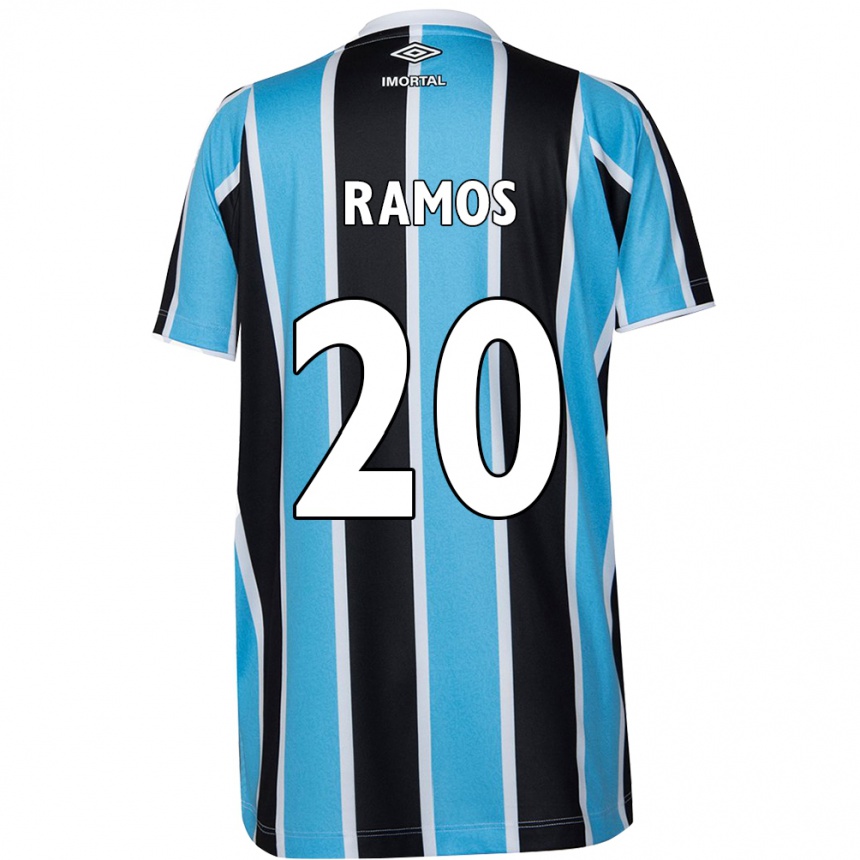 Men Football Mónica Ramos #20 Blue Black White Home Jersey 2024/25 T-Shirt Nz