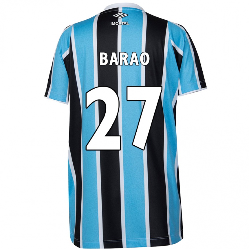 Men Football Dani Barão #27 Blue Black White Home Jersey 2024/25 T-Shirt Nz