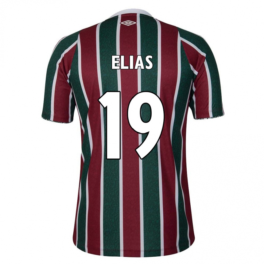 Men Football Kauã Elias #19 Green Maroon White Home Jersey 2024/25 T-Shirt Nz