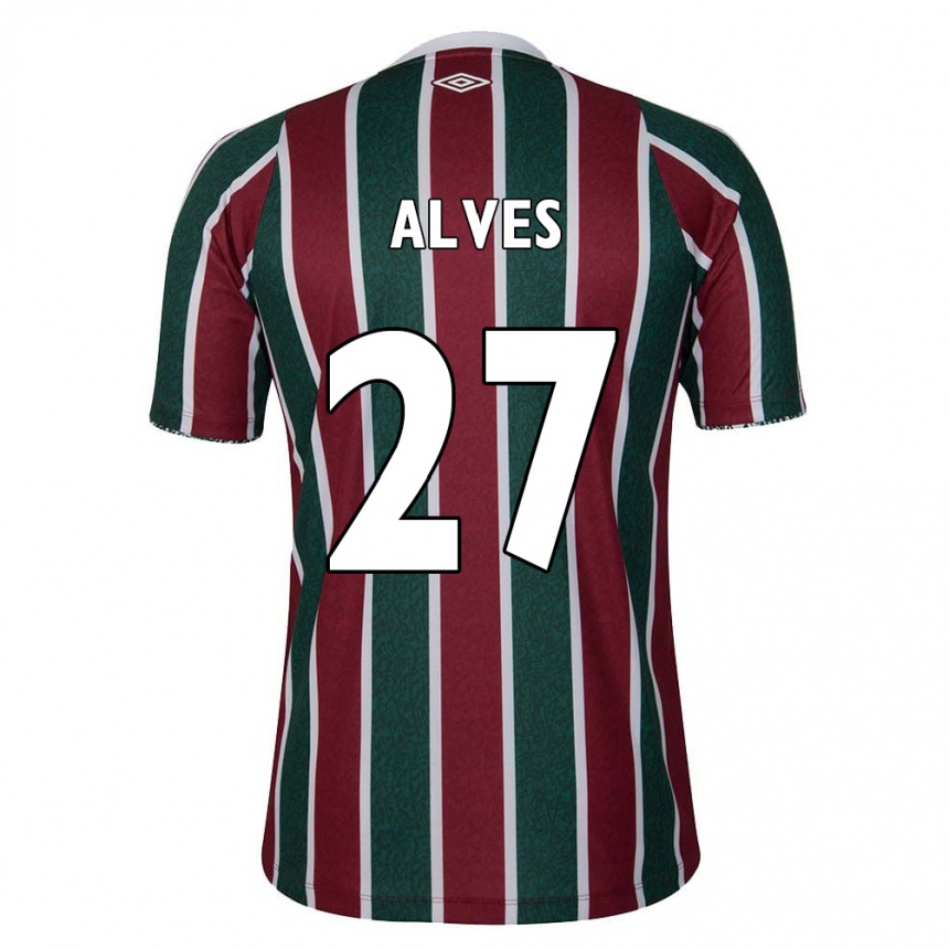 Men Football Felipe Alves #27 Green Maroon White Home Jersey 2024/25 T-Shirt Nz