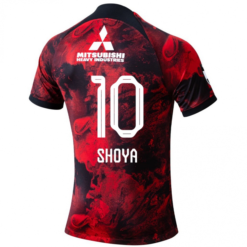 Men Football Shoya Nakajima #10 Red Black Home Jersey 2024/25 T-Shirt Nz