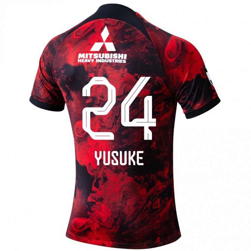 Men Football Yusuke Matsuo #24 Red Black Home Jersey 2024/25 T-Shirt Nz