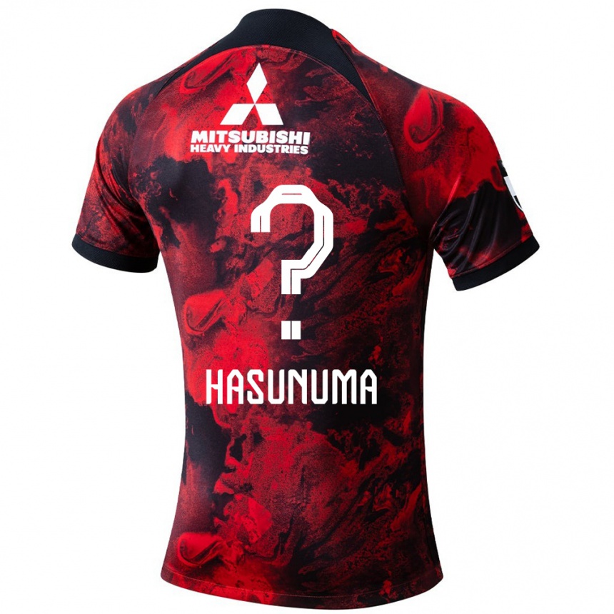 Men Football Shunsuke Hasunuma #0 Red Black Home Jersey 2024/25 T-Shirt Nz