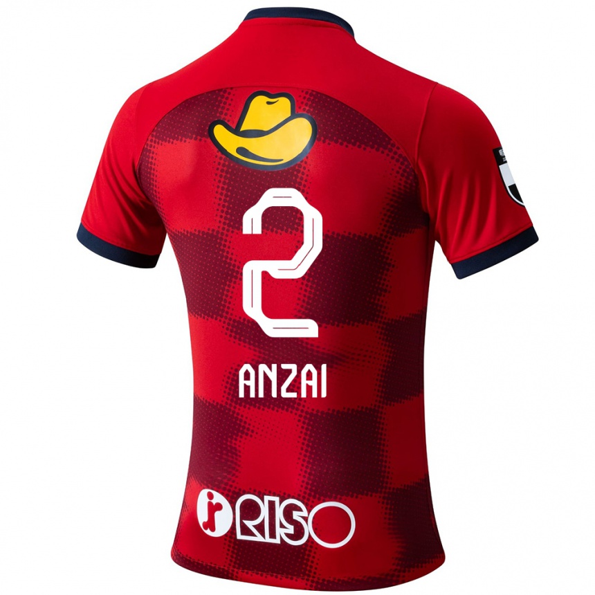 Men Football Koki Anzai #2 Red Blue White Home Jersey 2024/25 T-Shirt Nz