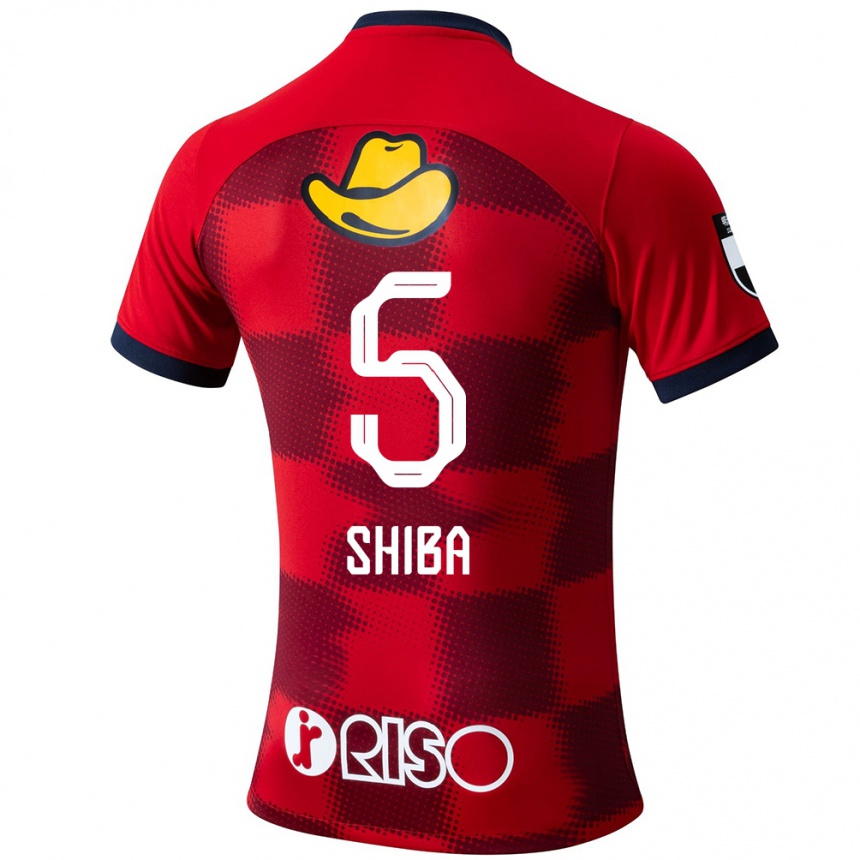 Men Football Rikuto Shiba #5 Red Blue White Home Jersey 2024/25 T-Shirt Nz