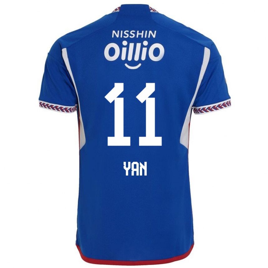 Men Football Yan #11 Blue White Red Home Jersey 2024/25 T-Shirt Nz