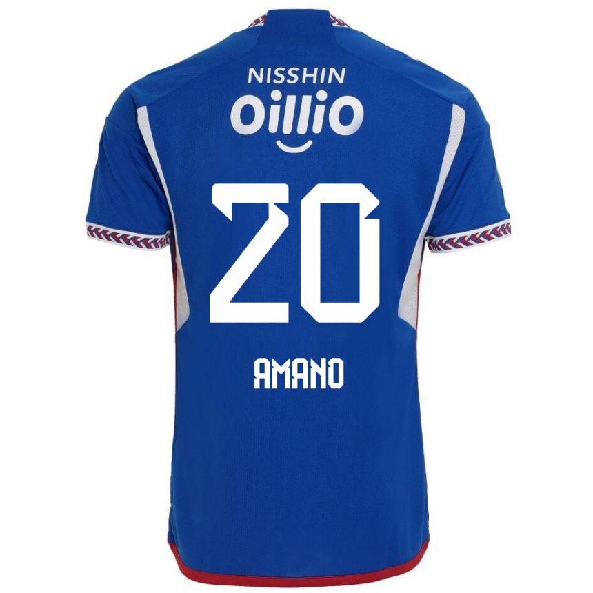 Men Football Jun Amano #20 Blue White Red Home Jersey 2024/25 T-Shirt Nz