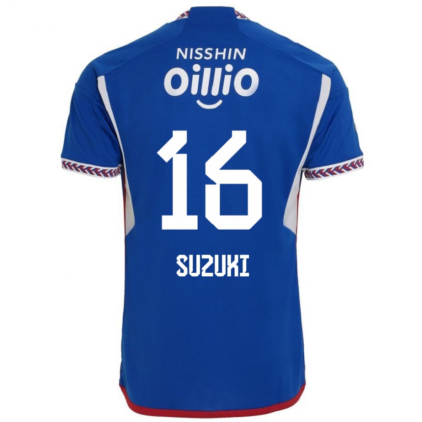 Men Football Kai Suzuki #16 Blue White Red Home Jersey 2024/25 T-Shirt Nz