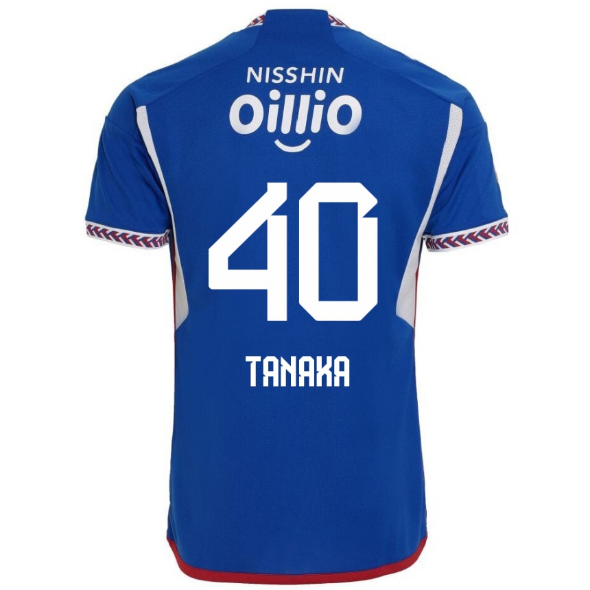 Men Football Hiei Tanaka #40 Blue White Red Home Jersey 2024/25 T-Shirt Nz